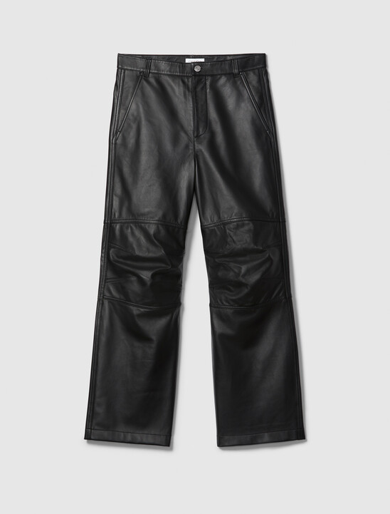Leather Wide Leg Chinos