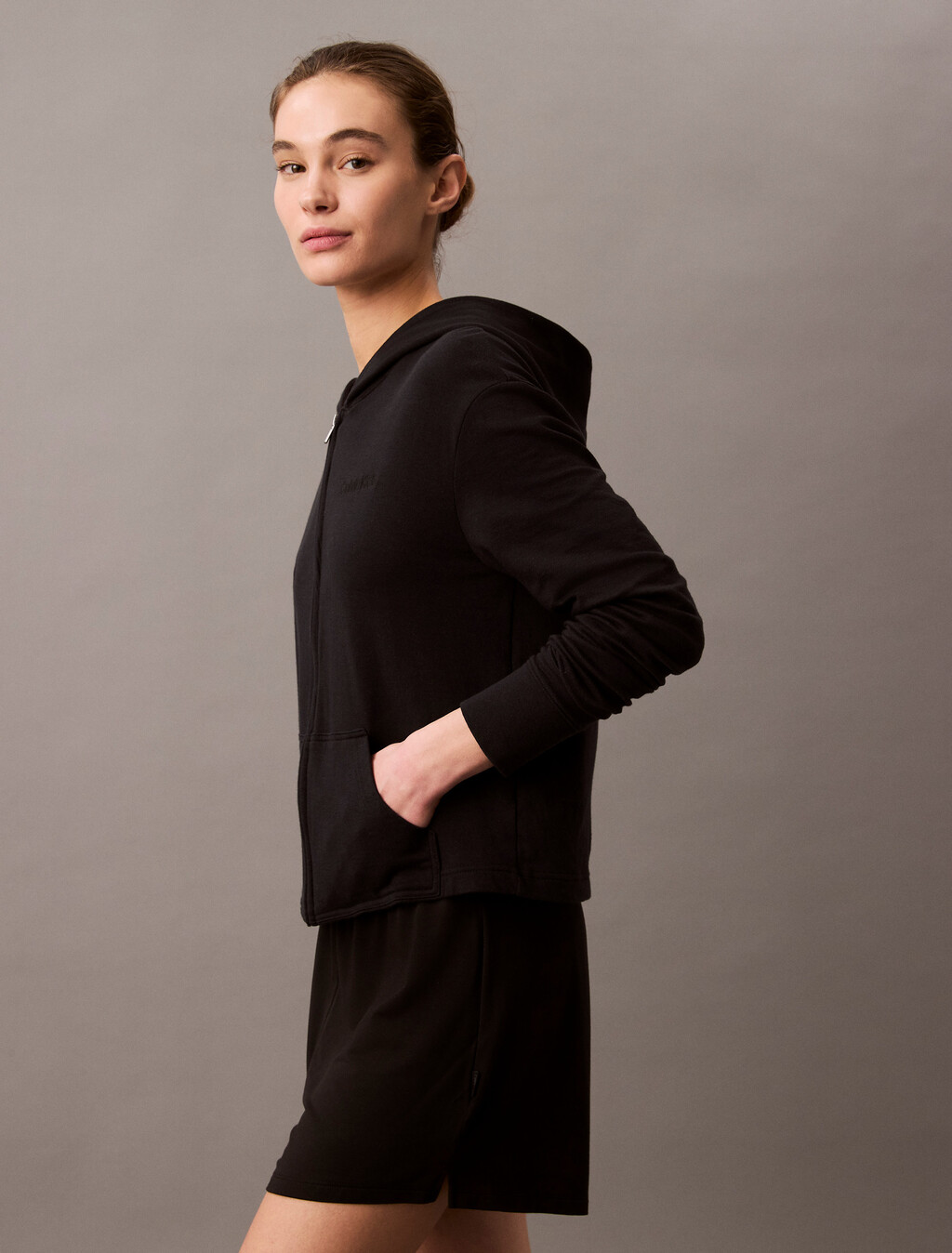 FRNCH TRRY ZP HDBlack, Black, hi-res
