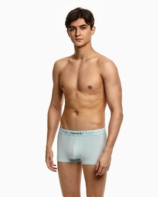 Embossed Icon Microfiber Low Rise Trunks, Palest Blue, hi-res
