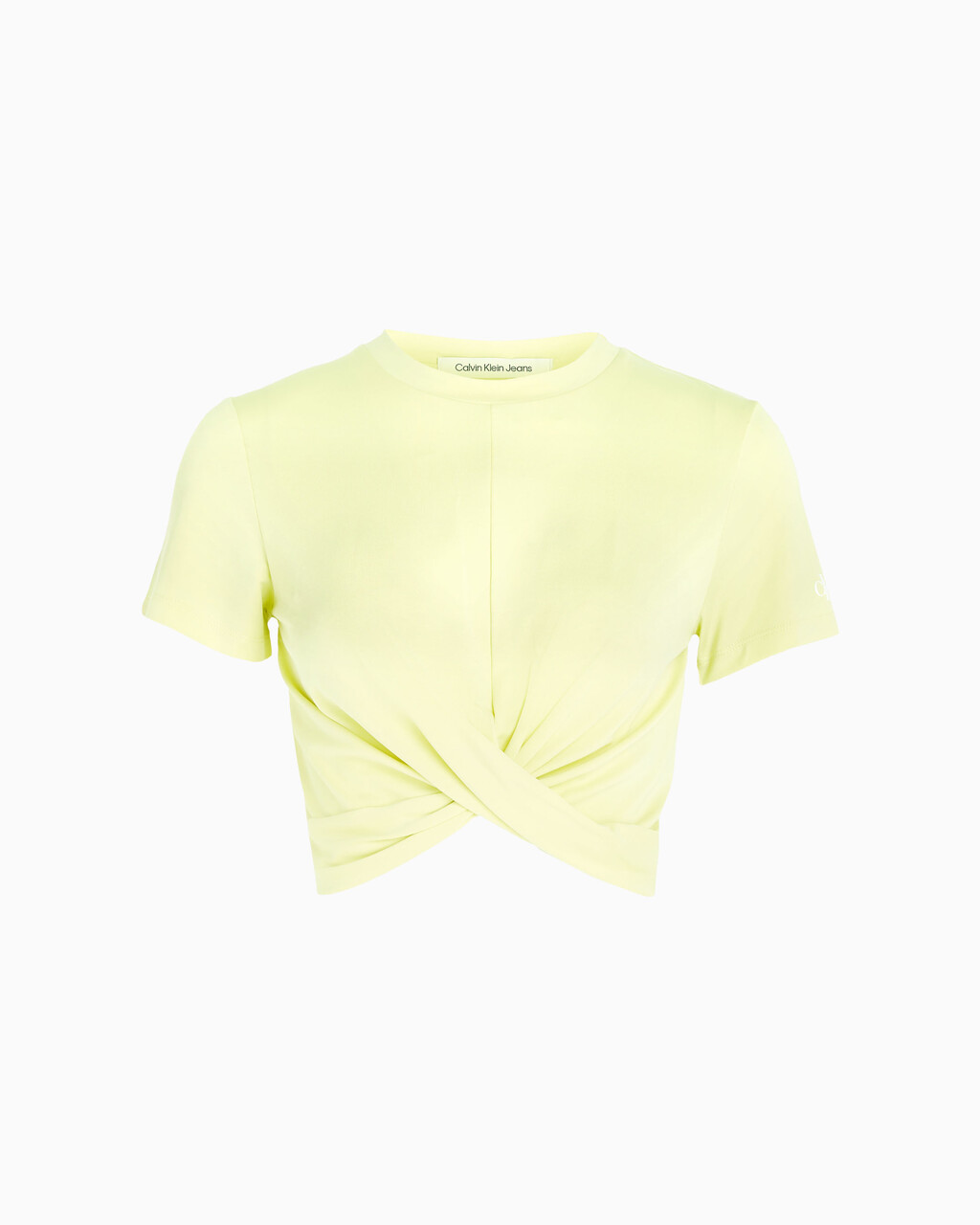 Cropped Twisted T-Shirt, Yellow Sand, hi-res