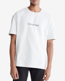 Calvin Logo 圓領上衣, Light Grey Heather, hi-res