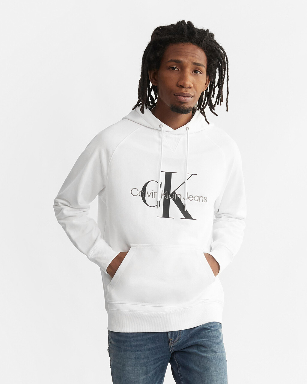 Core Monogram Hoodie, Bright White, hi-res