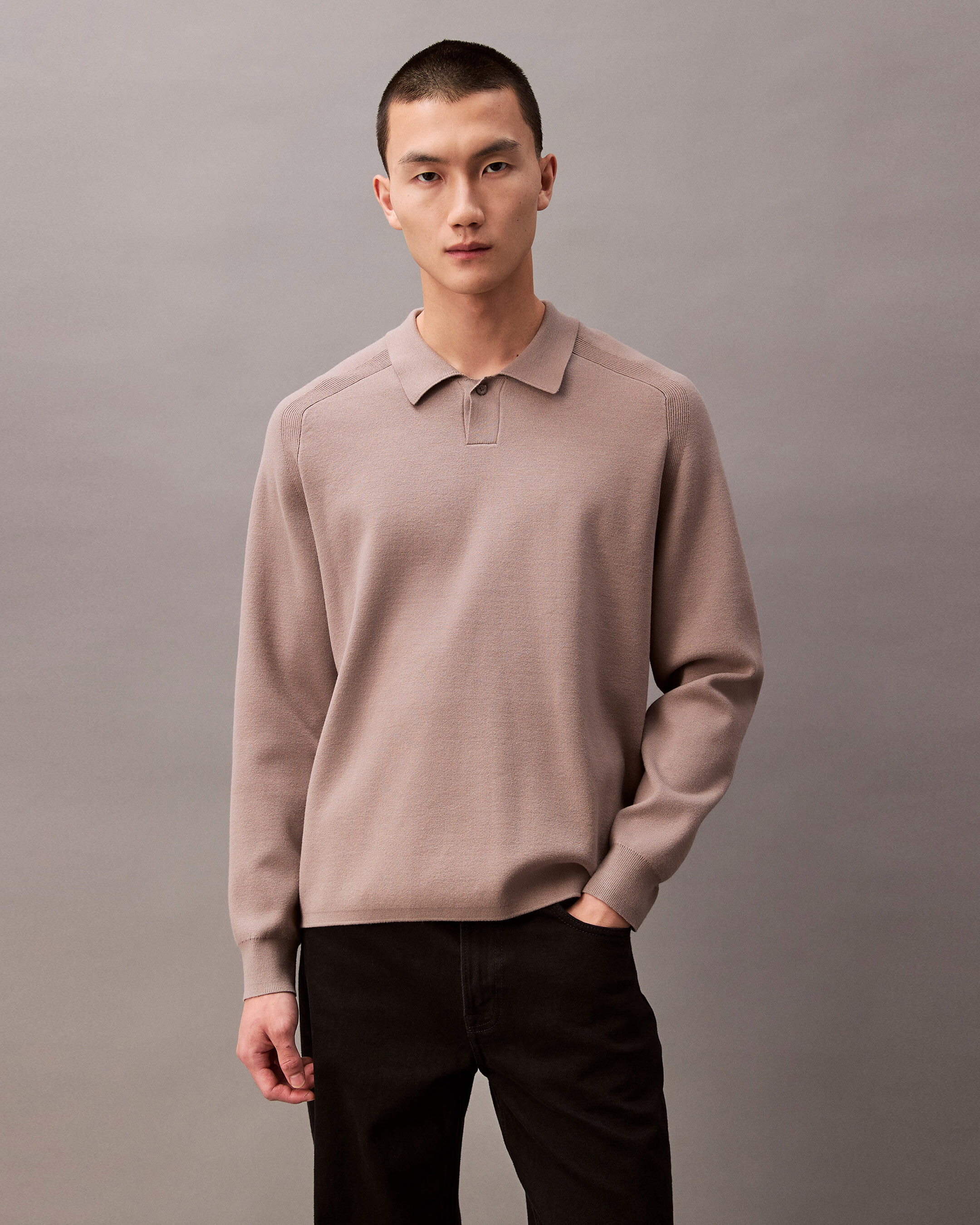 Tech Knit Sweater Polo Shirt grey Calvin Klein Hong Kong