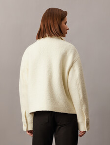 Short Wool Jacket, Ivory, hi-res
