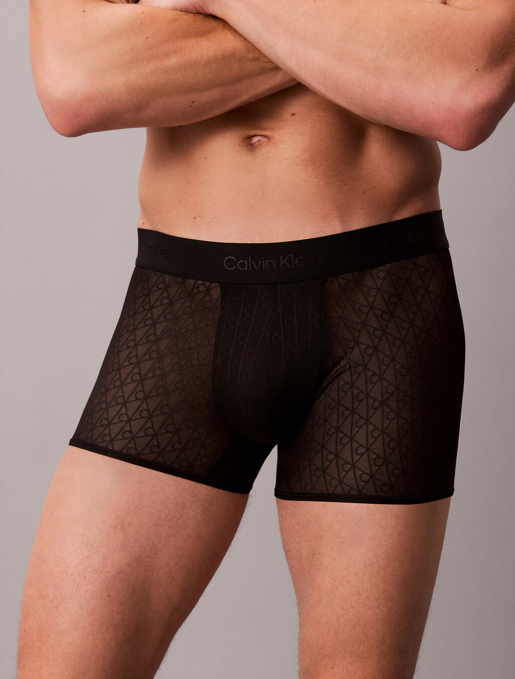 Trunks - Microfibre Lace, Black, hi-res