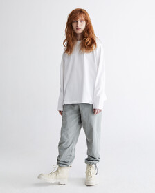 STANDARDS COMPACT COTTON LONG SLEEVE TEE, BRILLIANT WHITE, hi-res