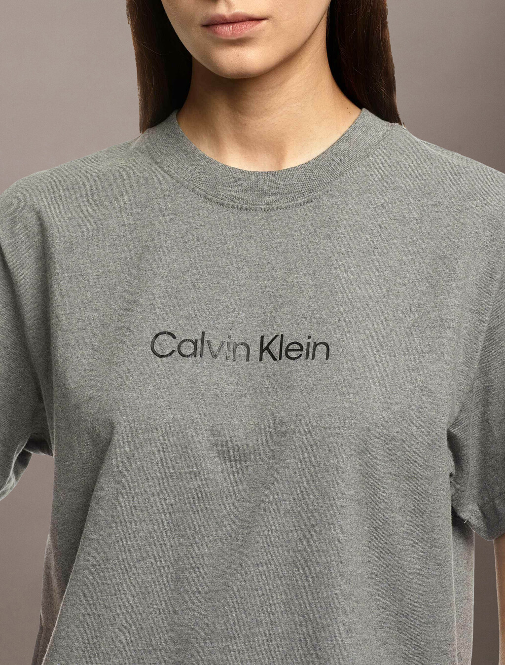 Calvin Klein Hero Modern 方形剪裁 T 恤, Med Gray Heather, hi-res