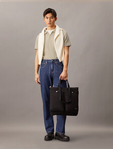 Textured Open Collar Knit Polo, Moonbeam, hi-res