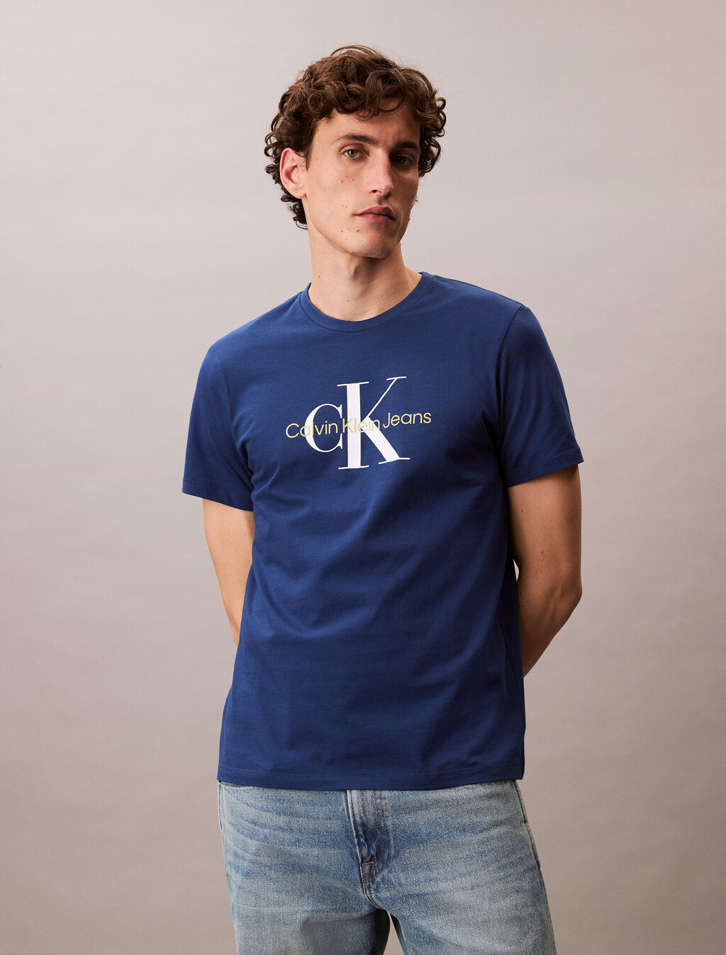 Monogram T-shirt, Blue Jean, hi-res