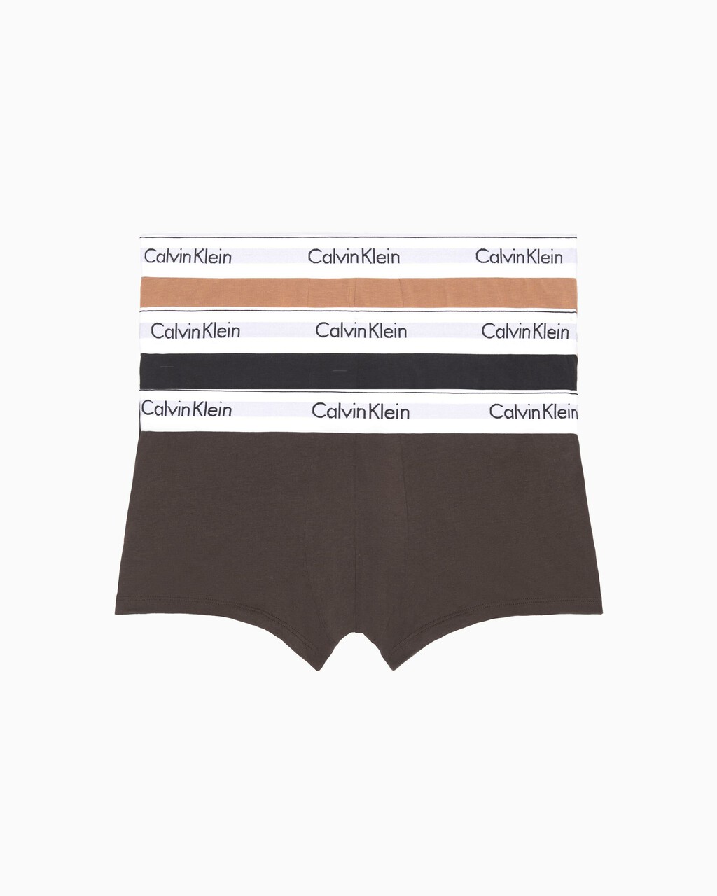 MODERN COTTON 彈性自然色低腰內褲 3 件裝, Black/Woodland/Sandalwood, hi-res