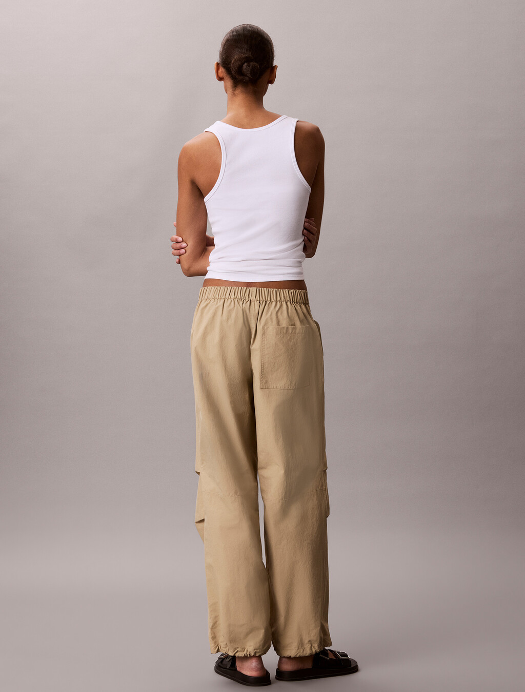 Relaxed Soft Nylon Trousers, Cornstalk, hi-res