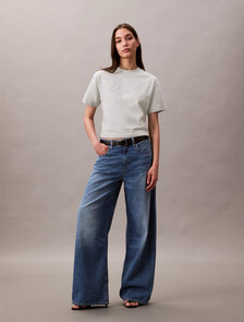 短版 Monogram 標誌 T 恤, Smoke, hi-res