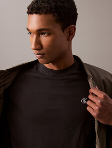 Calvin Logo Crew Neck Tee, Black Beauty, hi-res