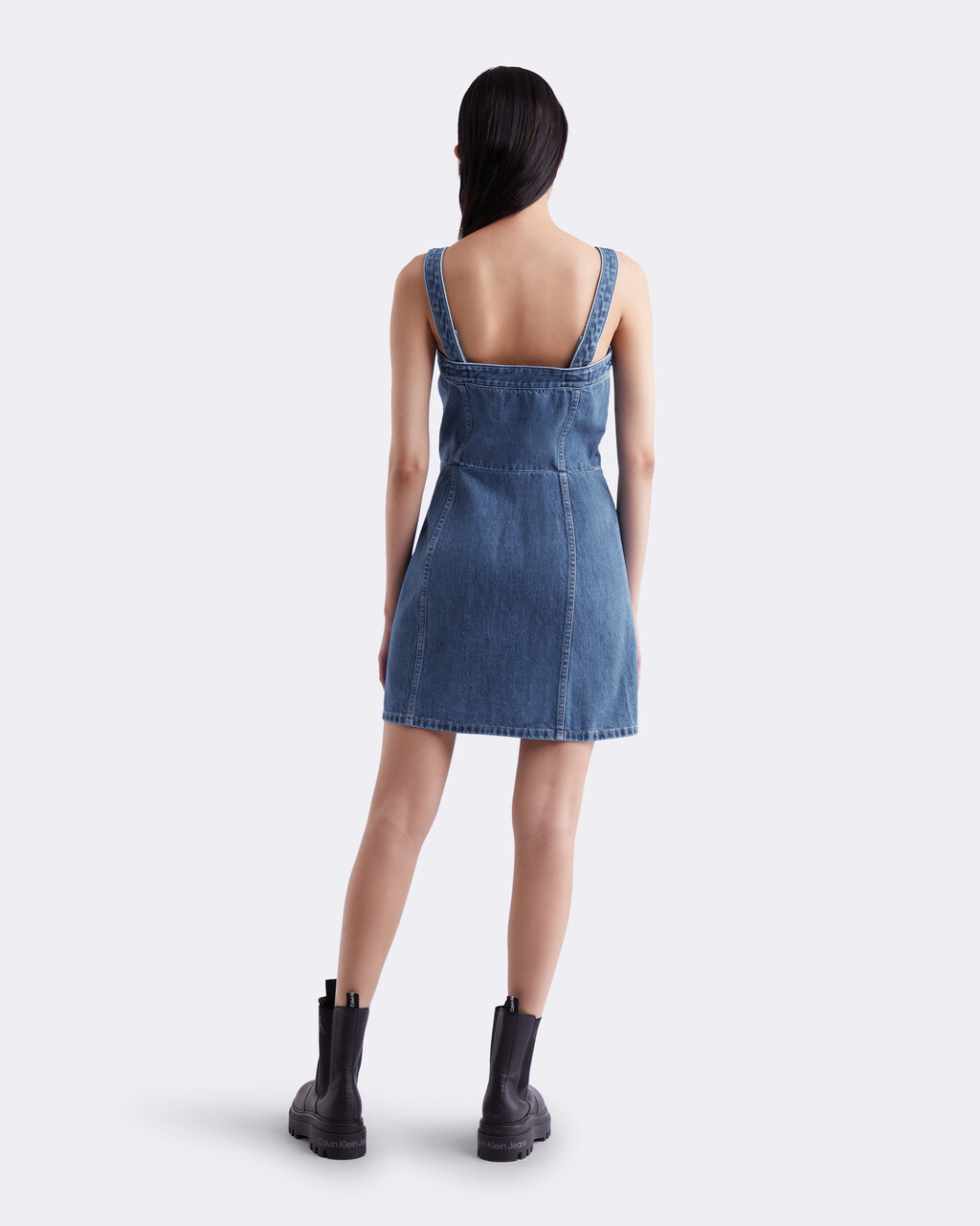 Wrap Body Con Denim Dress, 051B STONE BLUE, hi-res