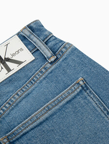 RECONSIDERED 開衩超長牛仔半身裙, Med Blue F Split Cross Wb Rwh, hi-res