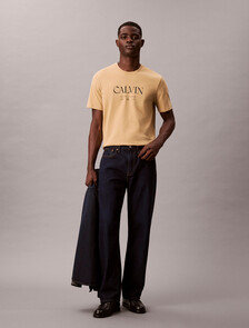 Calvin Crewneck Graphic Tee, Dark Barley, hi-res