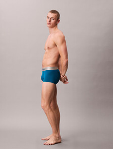 Brushed Microfiber Stretch Low Rise Trunk, Teal Marine, hi-res