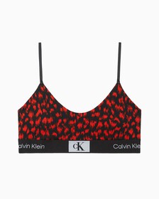 Calvin Klein 1996 Lightly Lined Bralette, BLURRED LEOPARD PRINT+HAZARD, hi-res