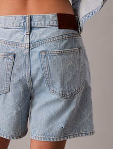 90s Straight Needle punch Denim Short, CK TROPIC, hi-res