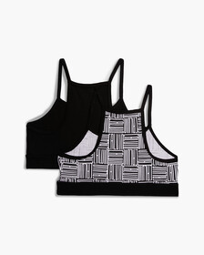 Girls 2 Pack Modern Cotton Bralette, Calvininformblackaop/Pvhblack, hi-res