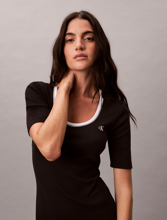 Rib Knit Baby Fit Mini Dress