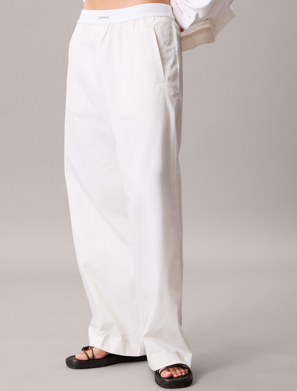 Cotton Relaxed Pants, Blanc De Blanc, hi-res