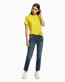 STRAIGHT OMBRE LOGO TEE, Dune Yellow, hi-res