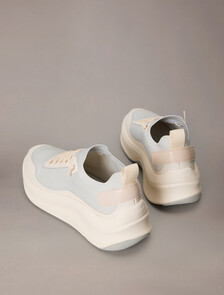 網眼厚底襪套跑步鞋, Vaporous White/Light Cashew, hi-res