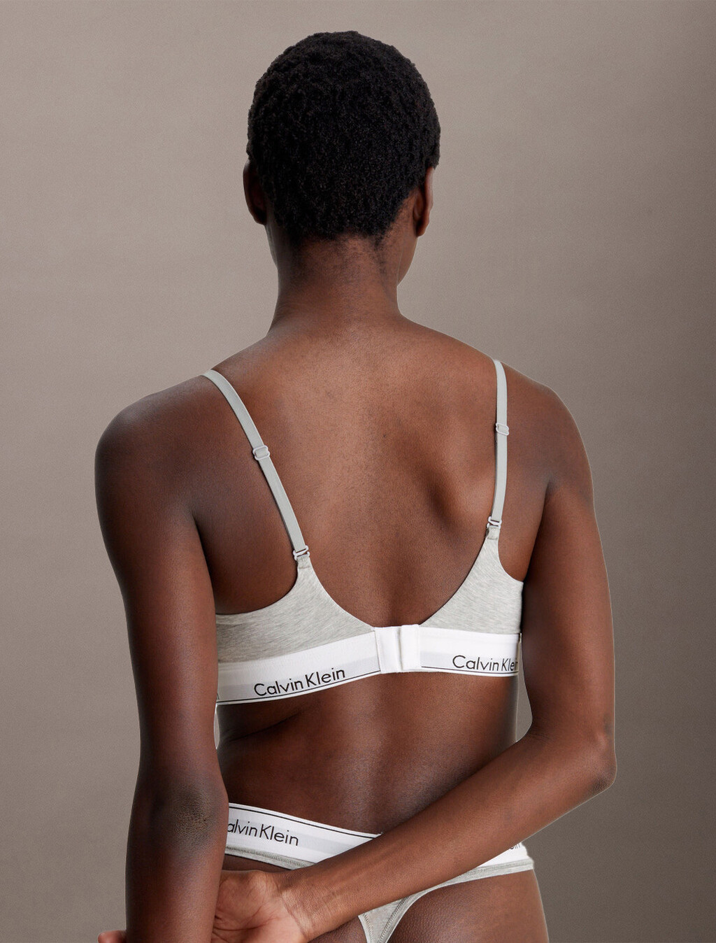 Icon Cotton Push Up Plunge Bra, B10 Grey Heather, hi-res