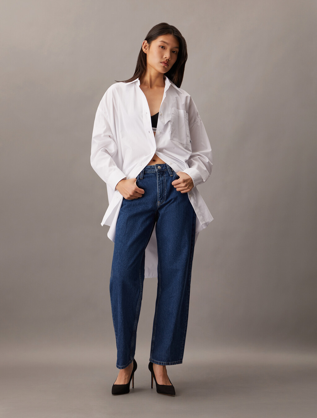 High Rise Loose Jeans, Denim Medium, hi-res
