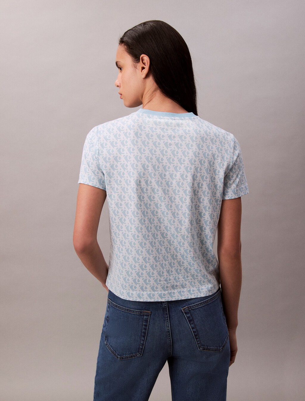 All-over Monogram Classic T-Shirt, COOL BLUE AOP, hi-res
