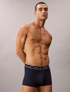 Icon 超細纖維彈性金屬感低腰平口內褲, Blue Shadow, hi-res