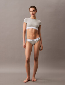 Icon Cotton T-Shirt Bralette, Grey Heather, hi-res