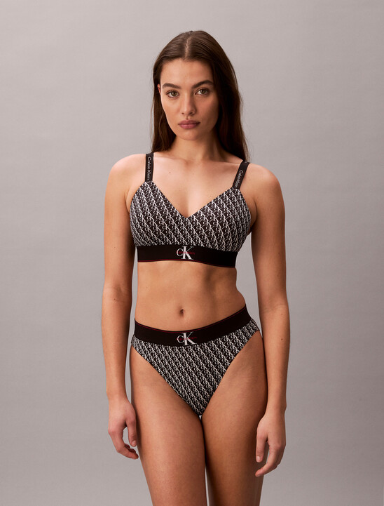 Lightly Lined Bralette - Graphic Monogram Microfibre Stretch