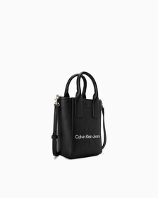 CKJ SCULPTED MONOGRAM MICRO TOTE, BLACK, hi-res