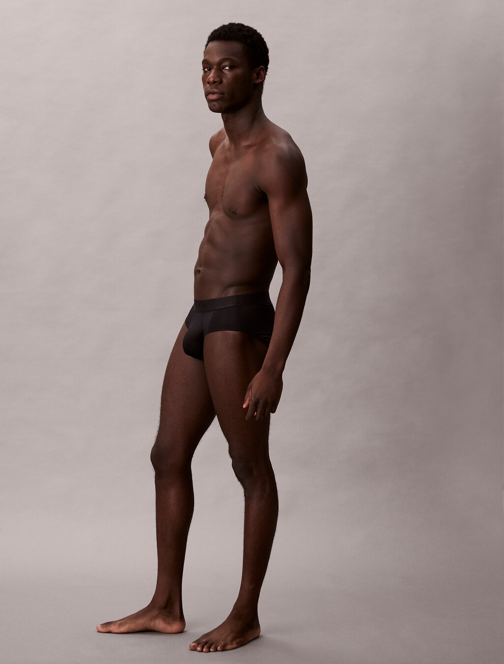CK Black Microfiber Hip Brief, Black, hi-res
