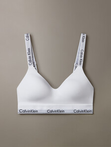 Icon Cotton Lightly Lined Bralette, Classic White, hi-res