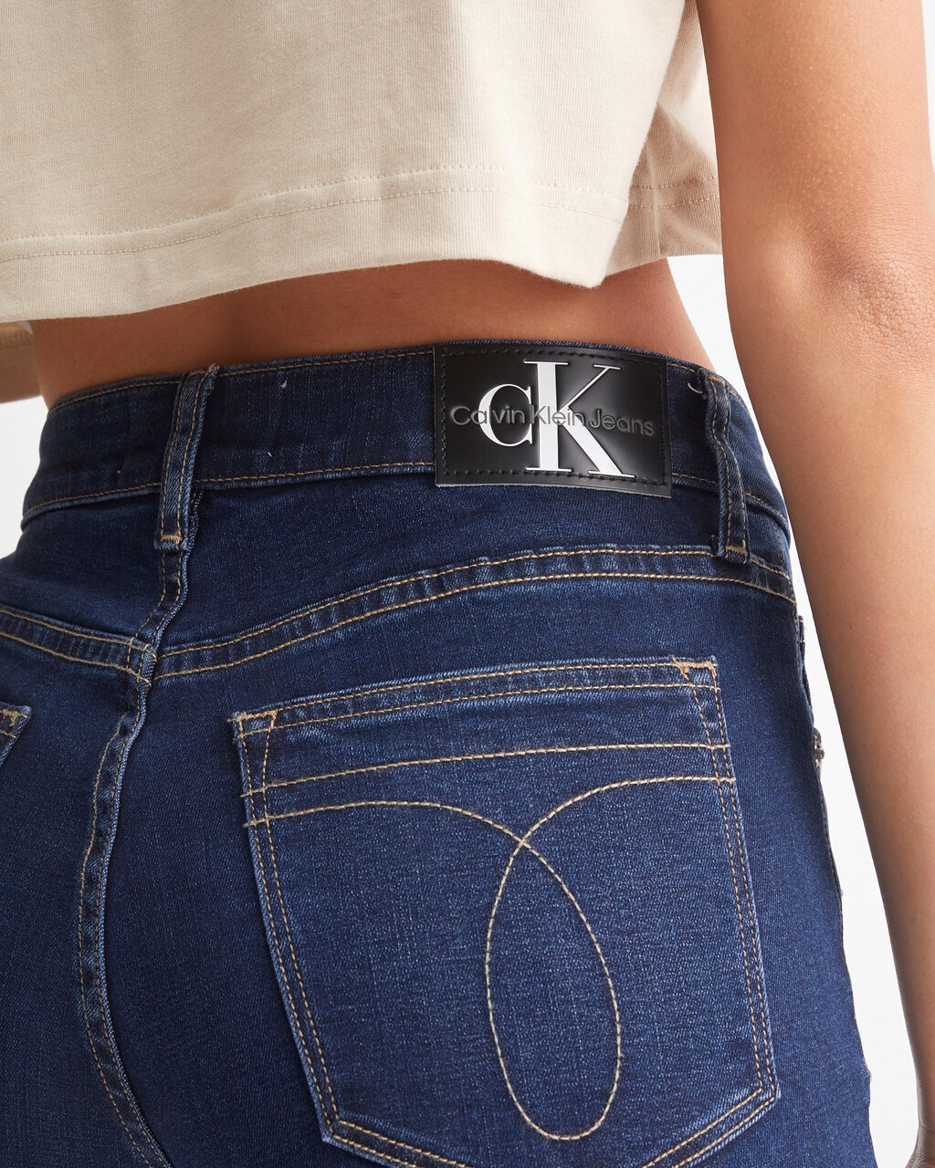 Sustainable Lyocell High Rise Skinny Jeans, Dark Dbl Belted Wb, hi-res