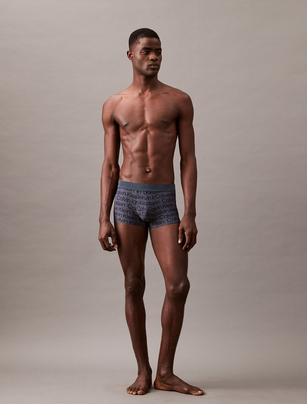 CK Black Print Low Rise Trunk, MESH LOGO_INK, hi-res
