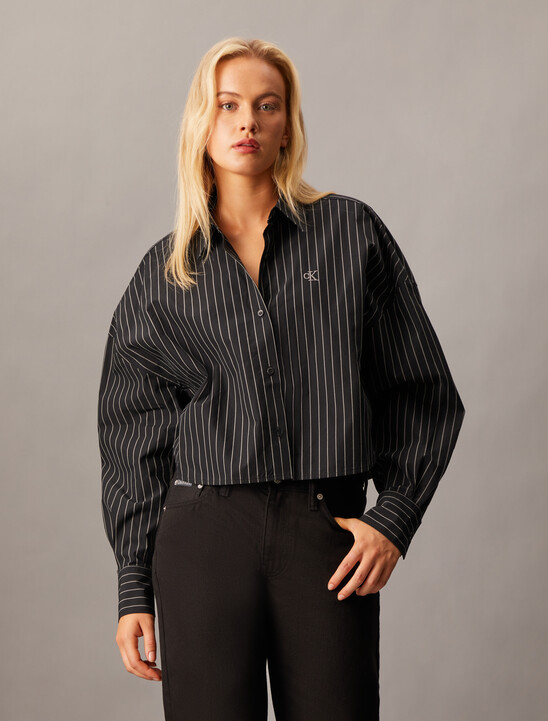 Cropped Stripe Shirt