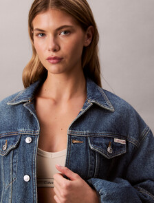 Relaxed Denim Bubble Jacket, TINTED ORCHARD, hi-res