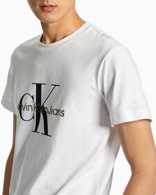 Monogram Organic Cotton Tee, Bright White, hi-res