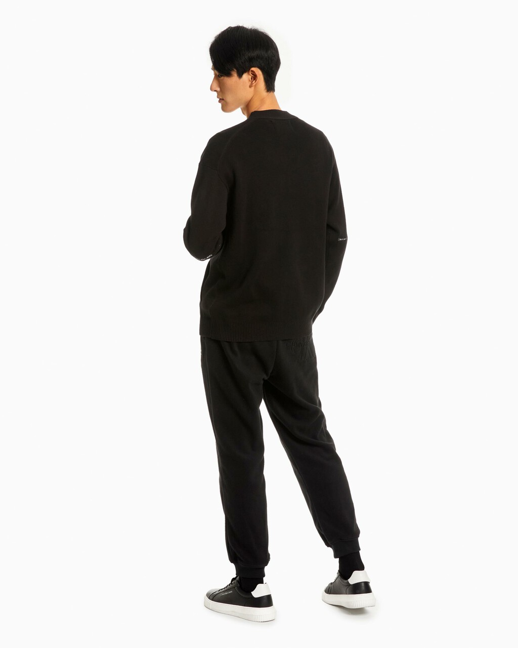 Logo Stripe 開襟衫, Ck Black, hi-res