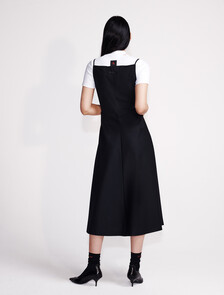 Wool Blend Tailored Dress, Black, hi-res