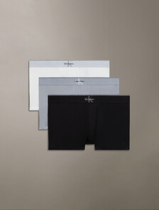 Graphic Monogram Cotton Stretch Trunks, Black/Misty Grey/White, hi-res