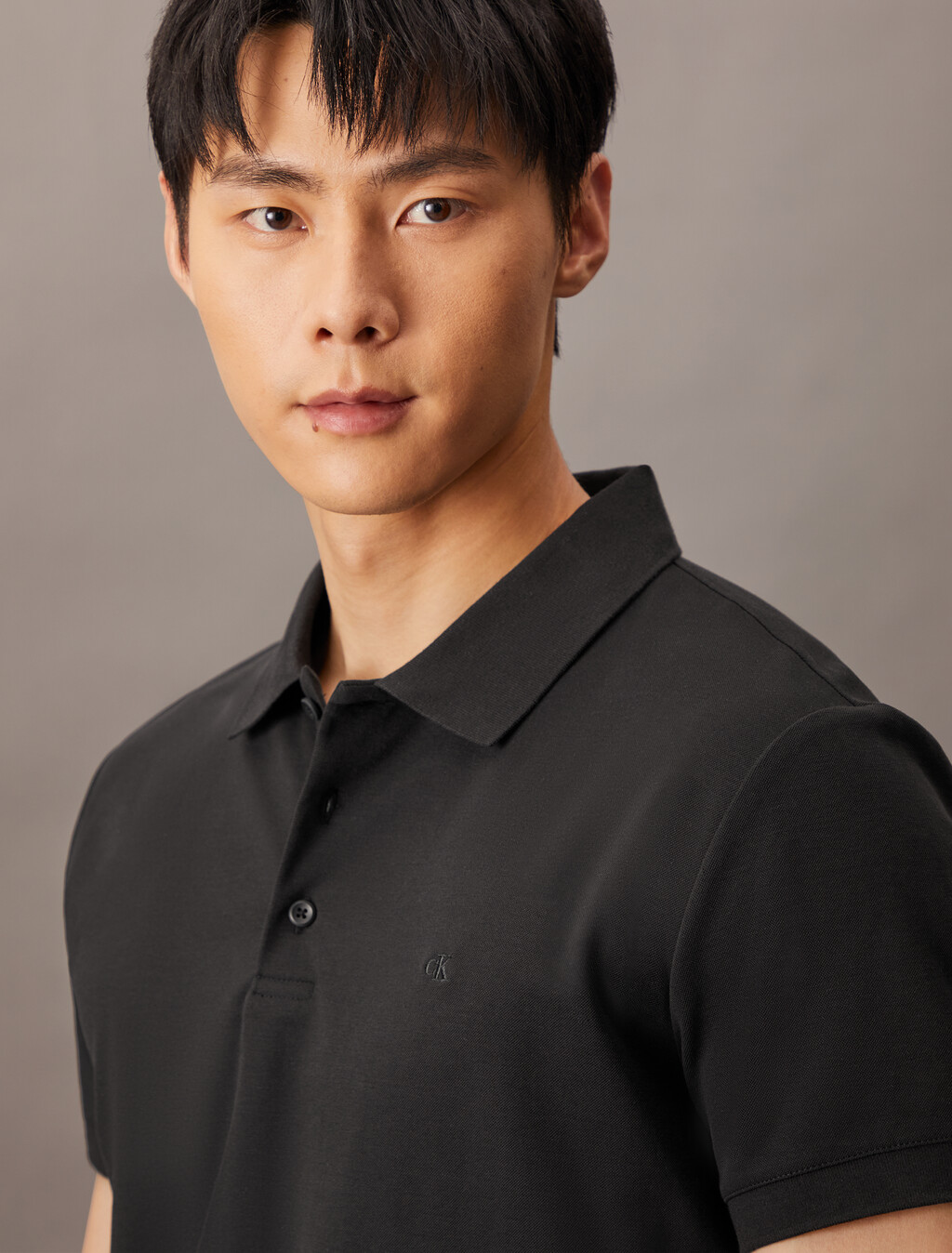 Liquid Cotton Polo Shirt, Black, hi-res