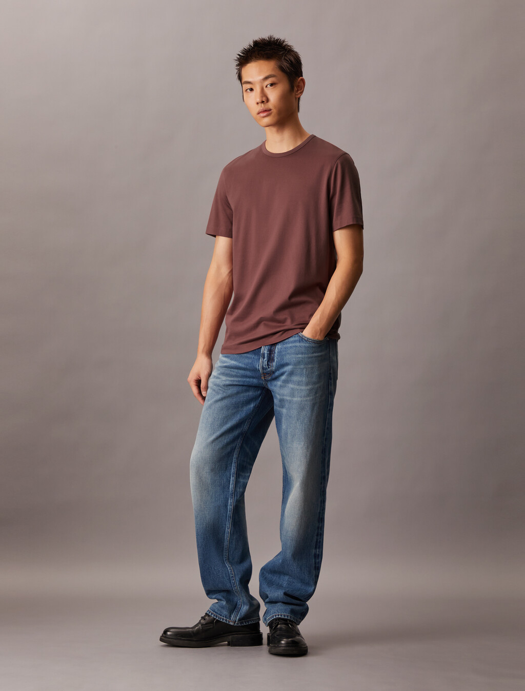 Calvin 雙絲光棉質 T 裇, Wild Ginger, hi-res