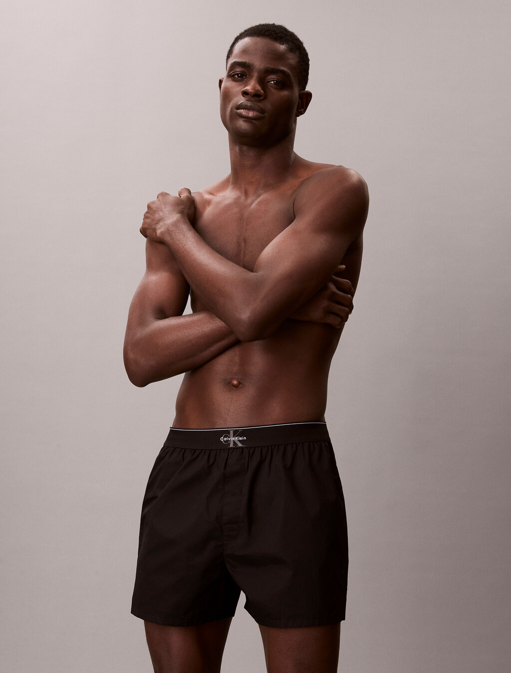 CK X Cotton Monogram 修身四角內褲, Black, hi-res