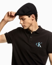 CK 刺繡畫家帽, BLACK, hi-res