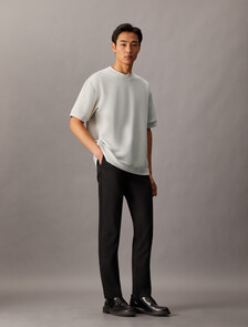 Combed Lightweight Interlock Cotton Crewneck T-Shirt, Chalk, hi-res